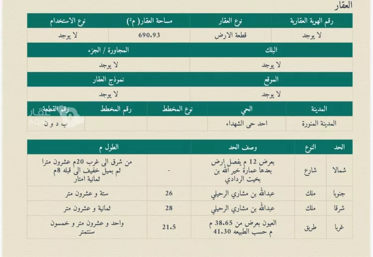 أرض للبيع في شارع ابراهيم بن عبدالصمد الهاشمي, حي الشهداء, مدينة المدينة المنورة, منطقة المدينة المنورة