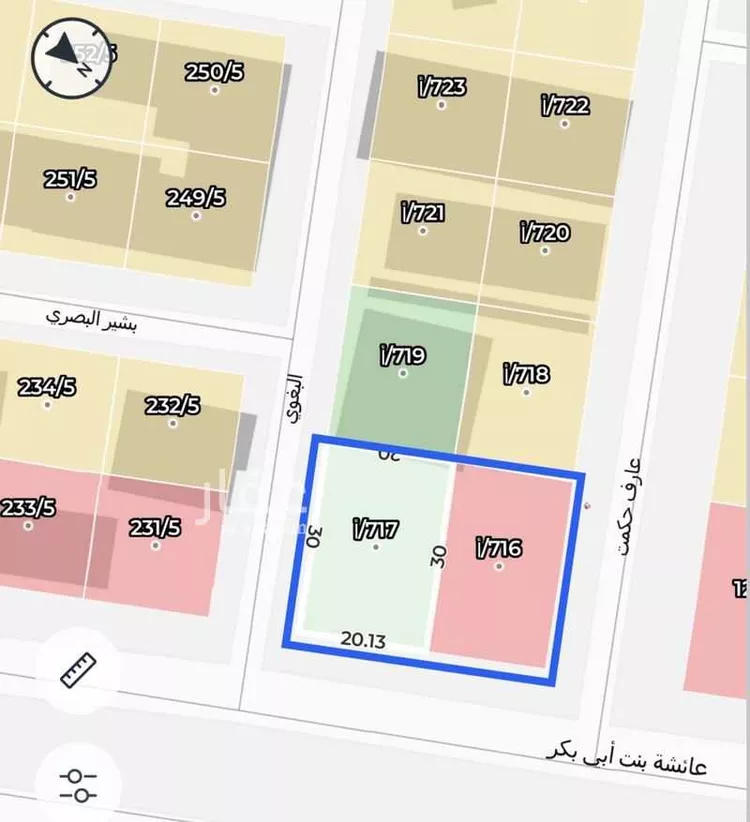أرض للإيجار في شارع عائشة بنت ابي بكر, حي العريجاء الأوسط, مدينة الرياض, منطقة الرياض