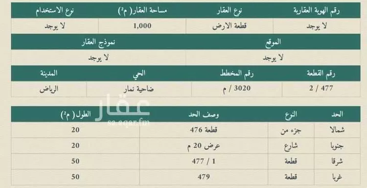 أرض للبيع في حي ضاحية نمار, مدينة الرياض, منطقة الرياض صورة 5