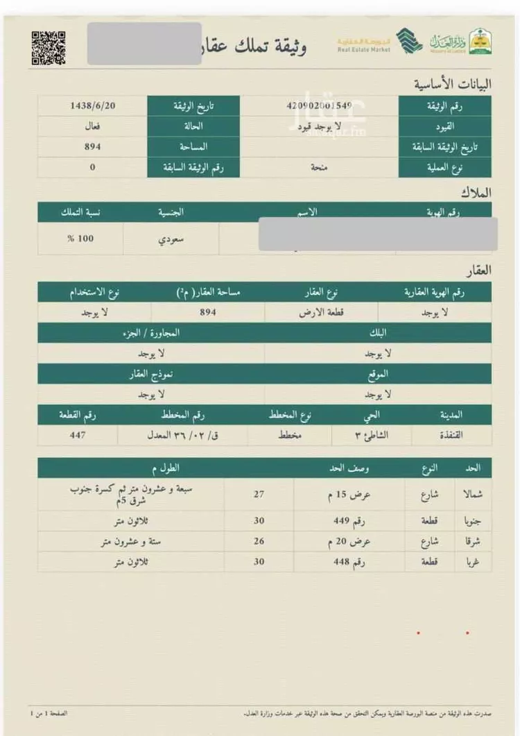 Land for Sale in Al Qunfudhah Al Khalidiyah
