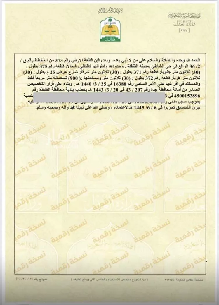 أرض للبيع في شارع لاري, حي الشاطئ 1, مدينة القنفذة, منطقة مكة المكرمة صورة 2