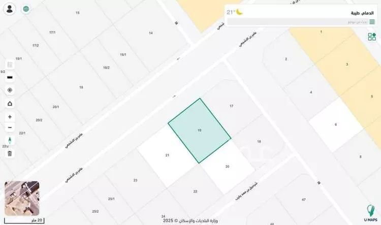 أرض للبيع في شارع عامر ابن الاشجعي, حي طيبة, مدينة الدمام, المنطقة الشرقية صورة 2