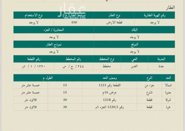 أرض للبيع في حي الغدير, مدينة جدة, منطقة مكة المكرمة صورة 3