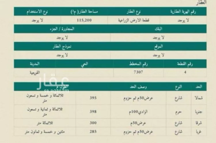 أرض للبيع في الفيضة ، القويعية