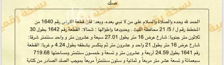 أرض للبيع في شارع عبدالرحمن ابن يحيى, حي (حي رقم (5, مدينة الليث, منطقة مكة المكرمة صورة 2