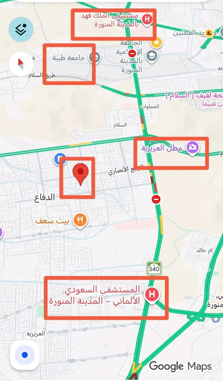 أرض للبيع في شارع خداش ابن ابي خداش, حي الدفاع, مدينة المدينة المنورة, منطقة المدينة المنورة