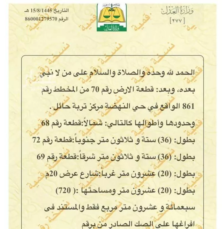 أرض للبيع في شارع 13830186, حي صلاح الدين, مدينة تربة, منطقة حائل صورة 2