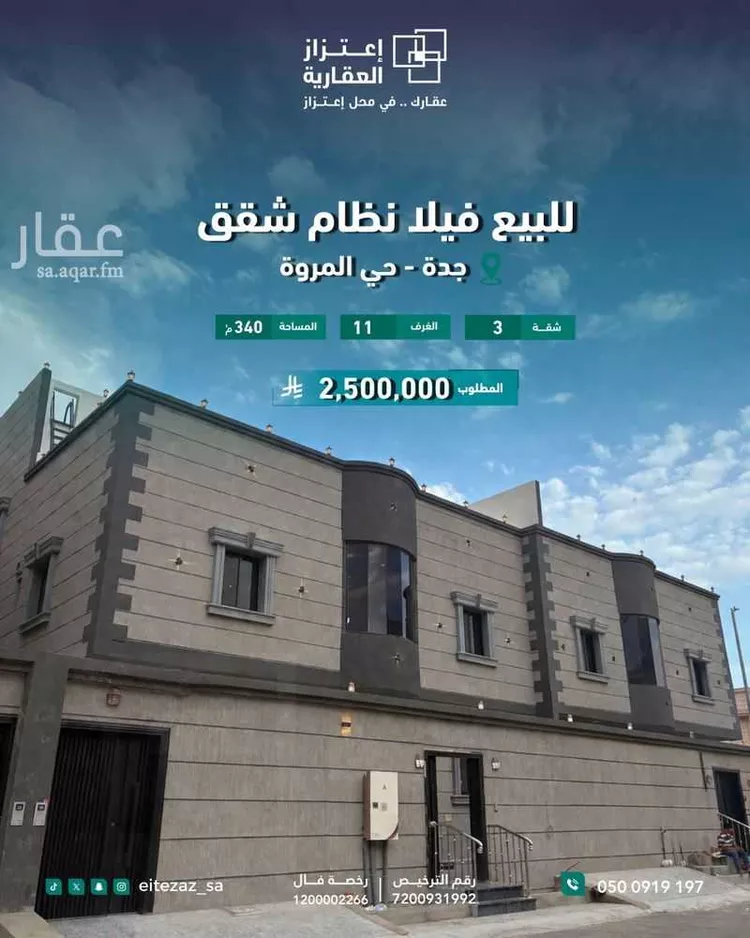 فيلا للبيع في شارع محمد التلمساني, حي المروة, مدينة جدة, منطقة مكة المكرمة 1 صورة