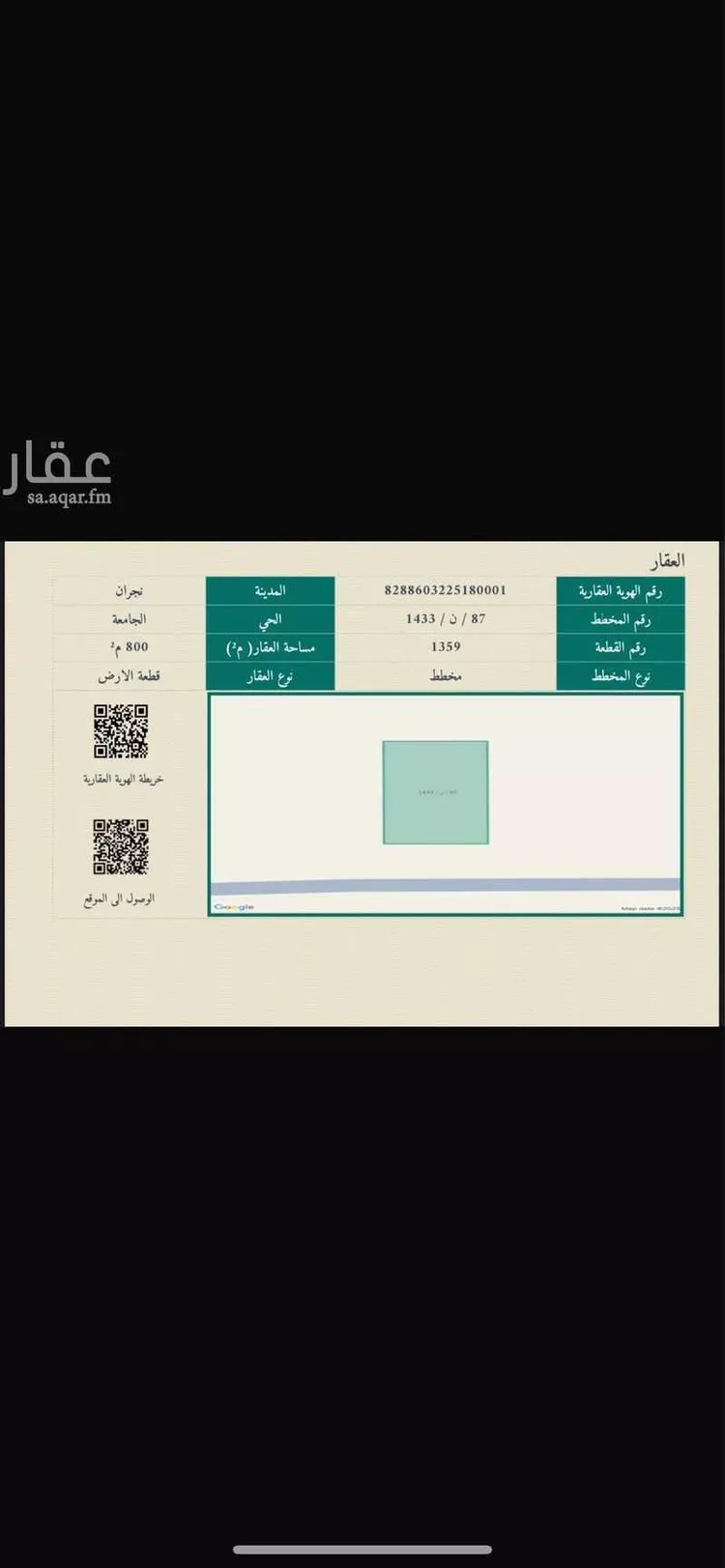 أرض للبيع في شارع البيروني, حي الجامعة, مدينة نجران, منطقة نجران