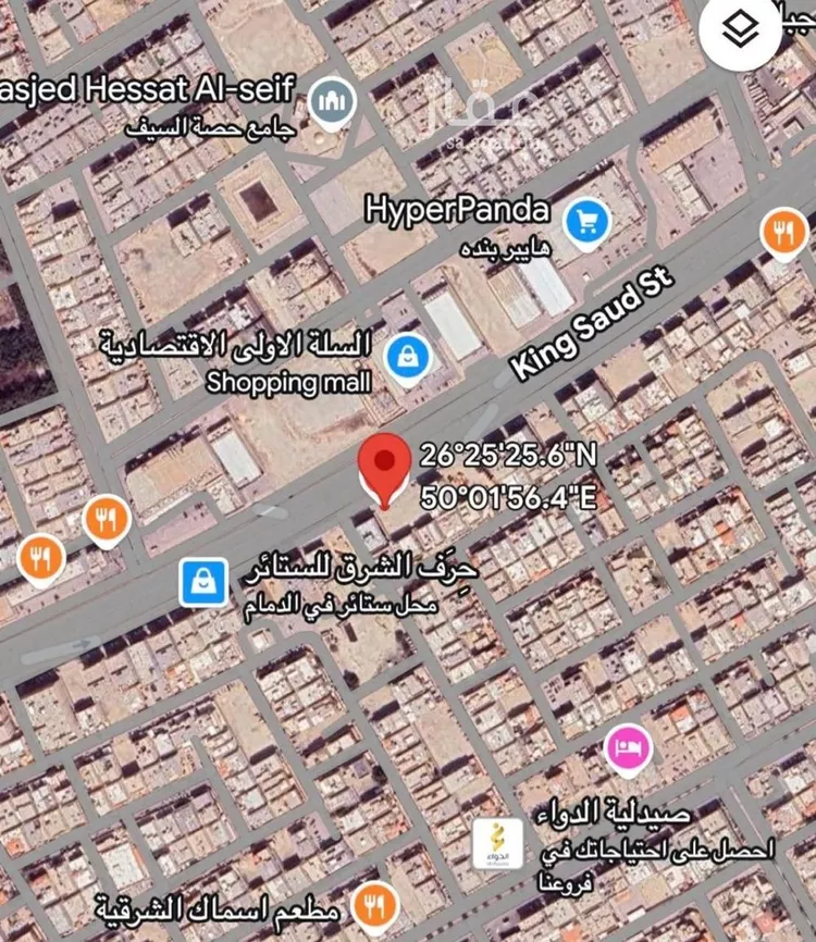أرض للبيع في شارع طريق الملك سعود الفرعي, حي أحد, مدينة الدمام, المنطقة الشرقية صورة 2