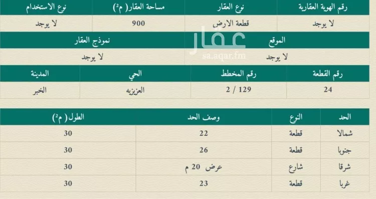 أرض للبيع في شارع 18أ, حي الصواري, مدينة الخبر, المنطقة الشرقية صورة 3