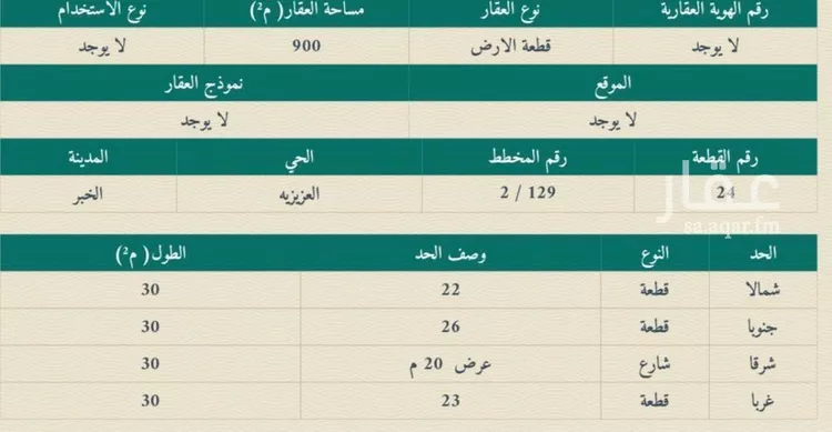 أرض للبيع في شارع 18أ, حي الصواري, مدينة الخبر, المنطقة الشرقية