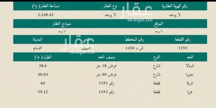 أرض للبيع في شارع 135 السيف, حي السيف, مدينة الدمام, المنطقة الشرقية صورة 3