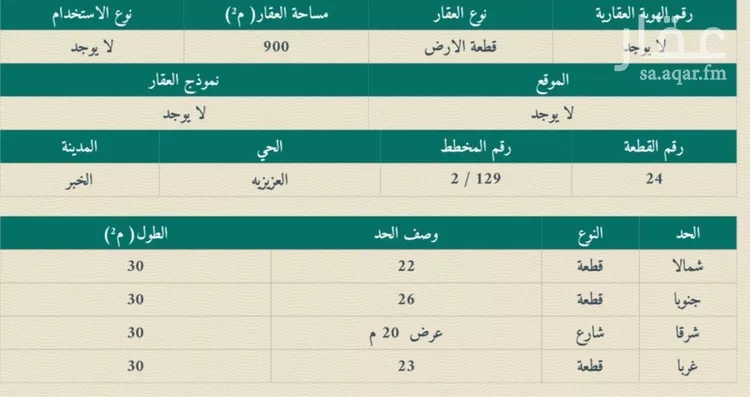أرض للبيع في شارع 18أ, حي الصواري, مدينة الخبر, المنطقة الشرقية