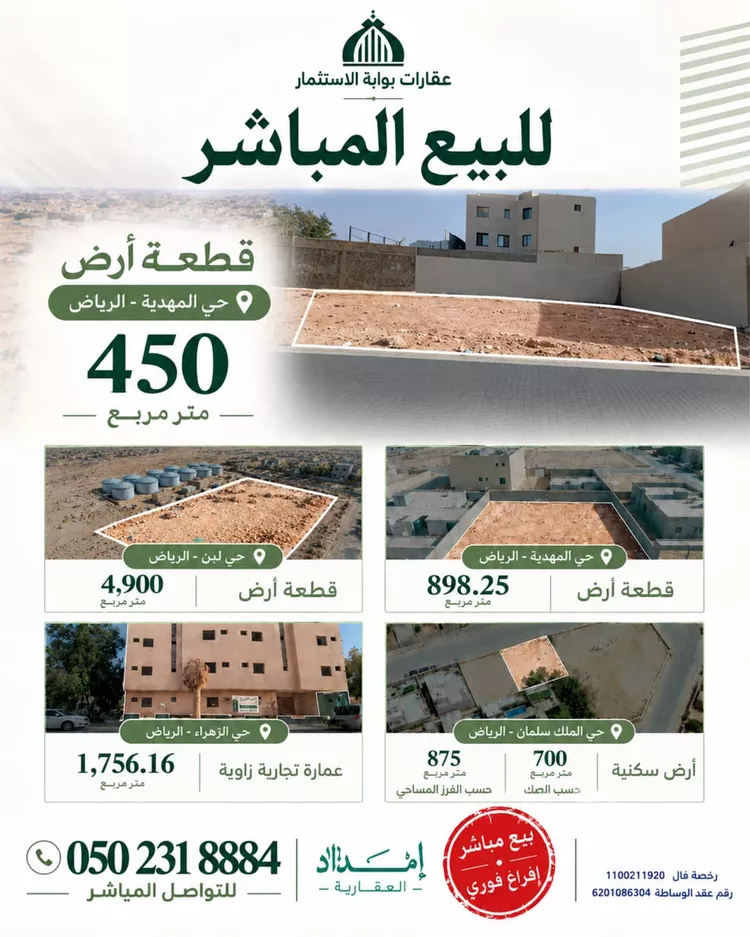 أرض للبيع في شارع إسماعيل بن أبي الغنائم, حي المهدية, مدينة الرياض, منطقة الرياض 2