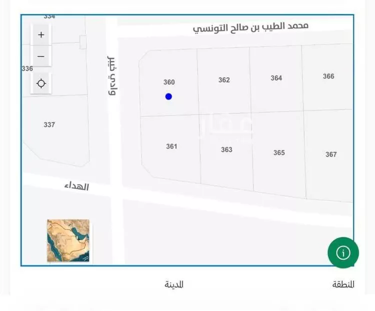 أرض للبيع في شارع محمد الطيب التونسي, حي العرفاء الغربية, مدينة الطائف, منطقة مكة المكرمة صورة 2