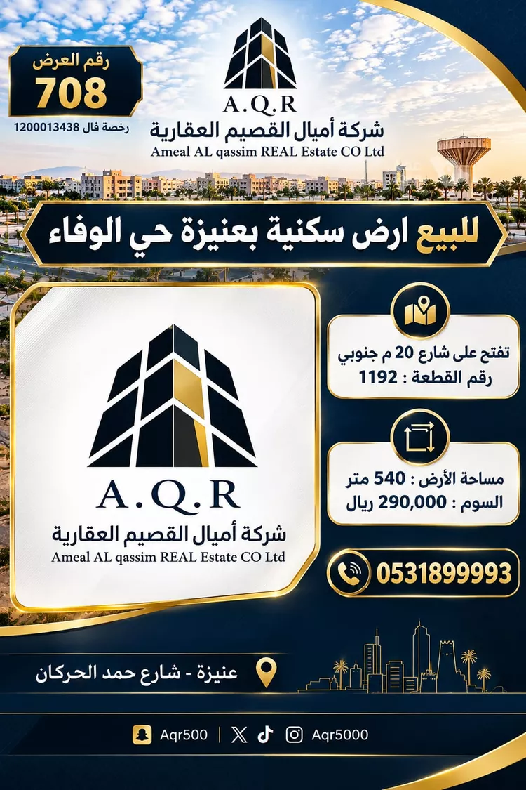 Land for Sale in Unayzah Al Wusta