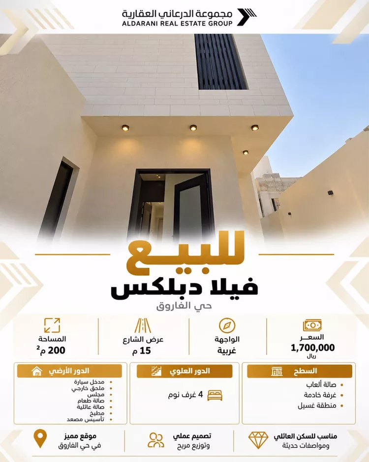 فيلا للبيع في شارع علي الواعظ, حي الفاروق, مدينة الرياض, منطقة الرياض
