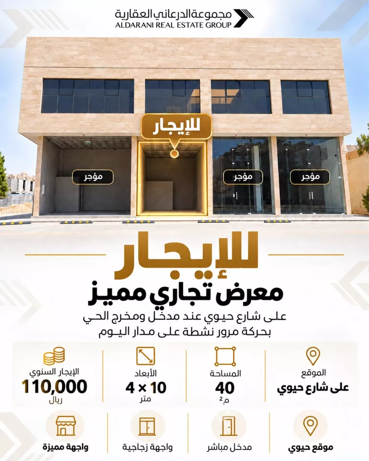 محل للإيجار في شارع اسماء بنت مالك, حي العارض, مدينة الرياض, منطقة الرياض