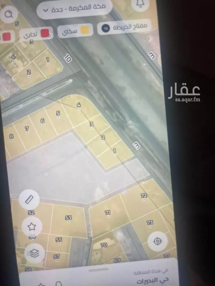 أرض للإيجار في حي البحيرات, مدينة جدة, منطقة مكة المكرمة