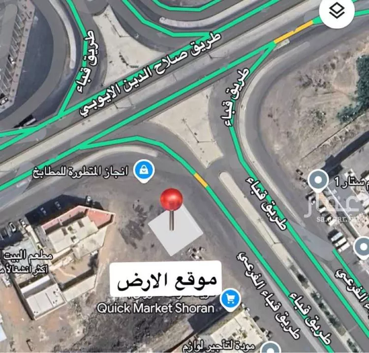 أرض للبيع في شارع قباء, حي شوران, مدينة المدينه المنوره, منطقة المدينة المنورة