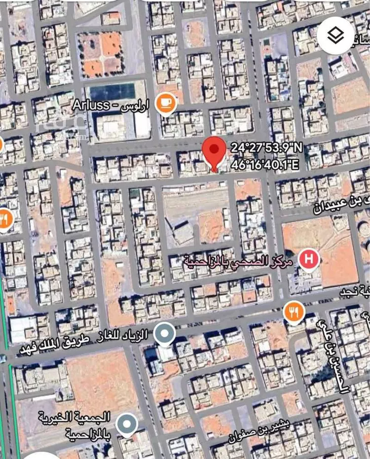 أرض للبيع في شارع الحارث بن نوفل بن الحارث بن عبدالمطلب, حي الأندلس, مدينة المزاحمية, منطقة الرياض