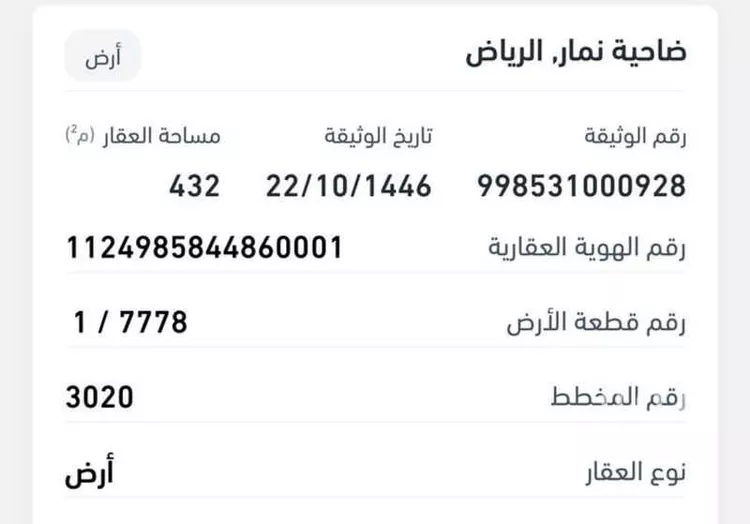 أرض للبيع في شارع وادي السادة ، حي ضاحية نمار ، الرياض ، منطقة الرياض صورة 2