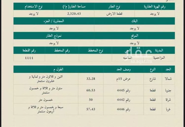 أرض للبيع في حي السالميه, مدينة السالميه, منطقة الرياض