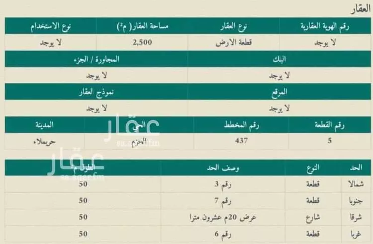 أرض للبيع في شارع عثمان بن علي, حي الحزم, مدينة حريملاء, منطقة الرياض صورة 2