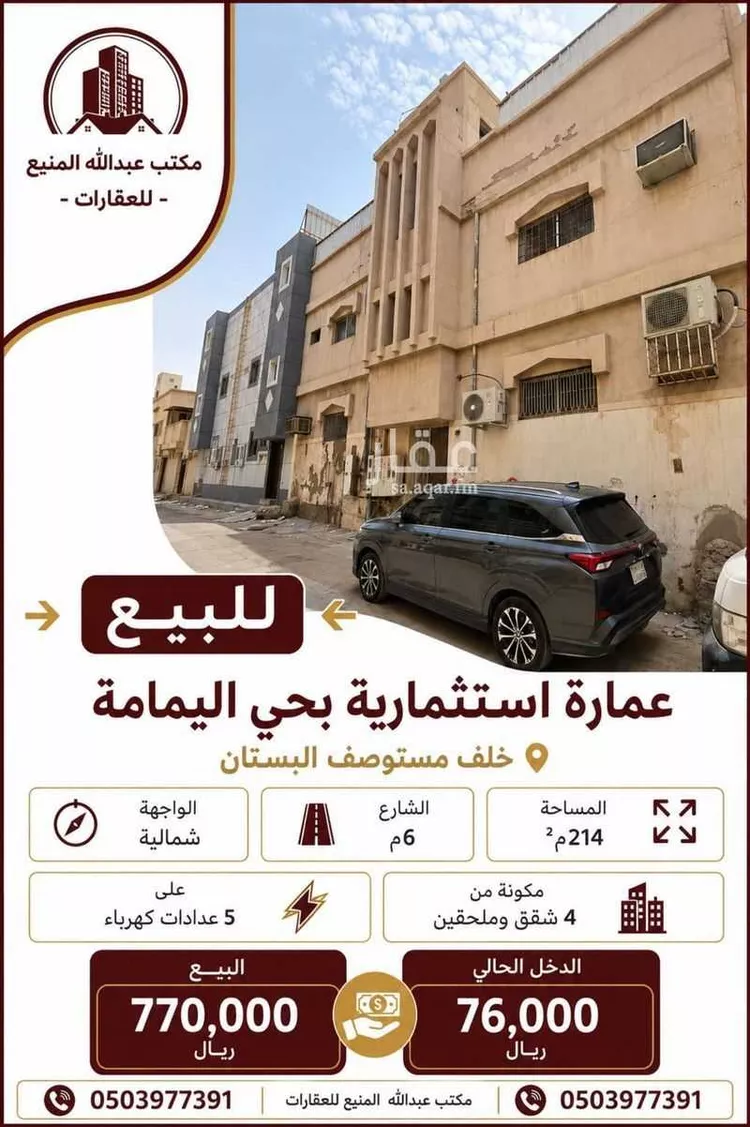 عمارة للبيع في شارع آمنة بنت عنان, حي اليمامة, مدينة الرياض, منطقة الرياض