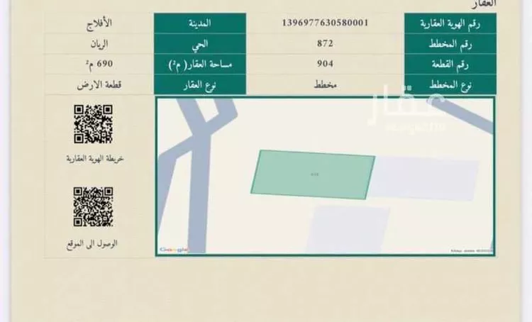 أرض للبيع في شارع الريان 109, حي الريان, مدينة الأفلاج, منطقة الرياض صورة 2