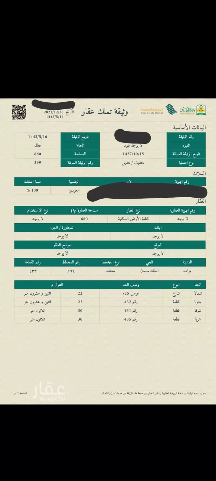 أرض للبيع في شارع ابو محجن الثقفي ، مرات ، مرات