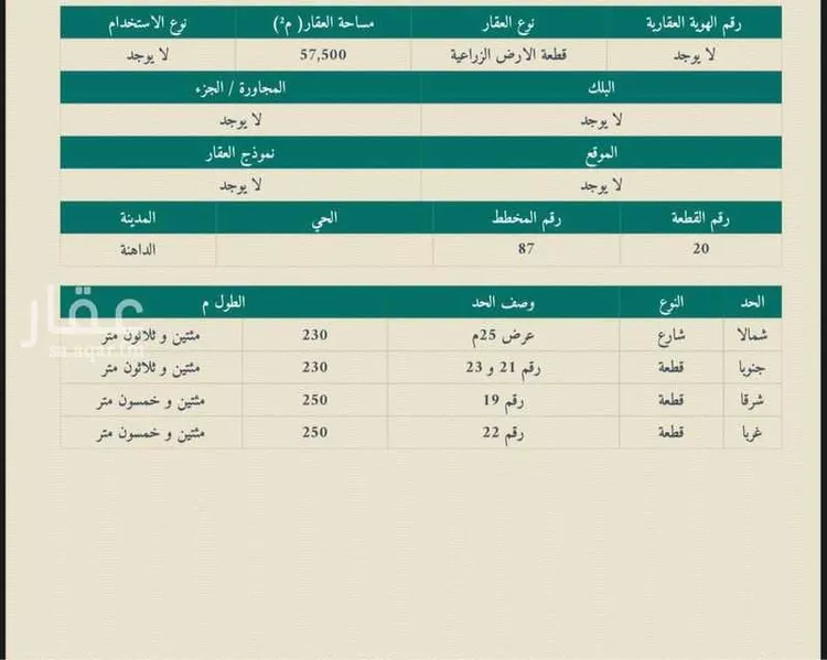 أرض للبيع في الداهنة ، شقراء