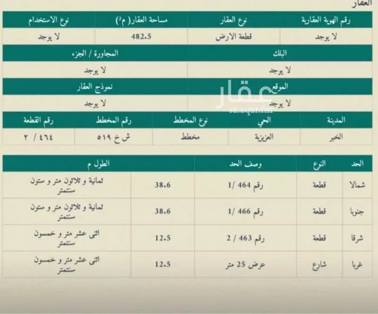 أرض للبيع في شارع الحياه, حي العقيق, مدينة الخبر, المنطقة الشرقية صورة 2