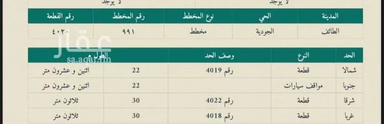 أرض للبيع في شارع الشارع العام, حي بدر, مدينة الطائف, منطقة مكة المكرمة