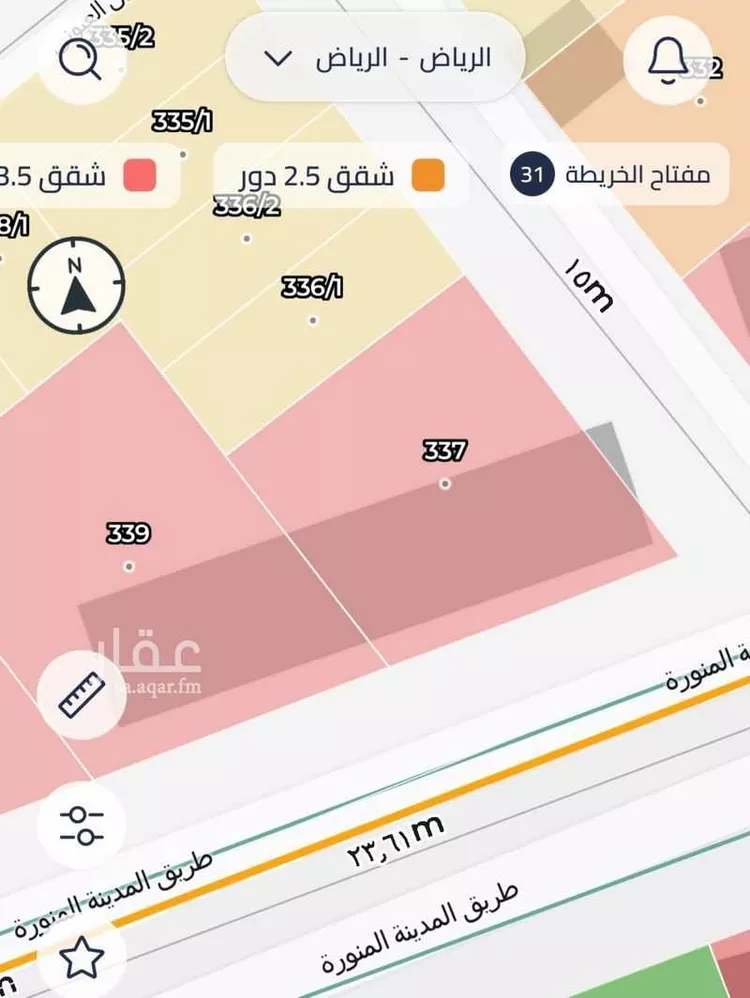 أرض للإيجار في شارع المدينه المنوره, حي العريجاء الغربي, مدينة الرياض, منطقة الرياض صورة 3