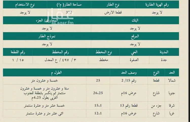 أرض للبيع في شارع 12223250, حي الصفوة, مدينة جدة, منطقة مكة المكرمة