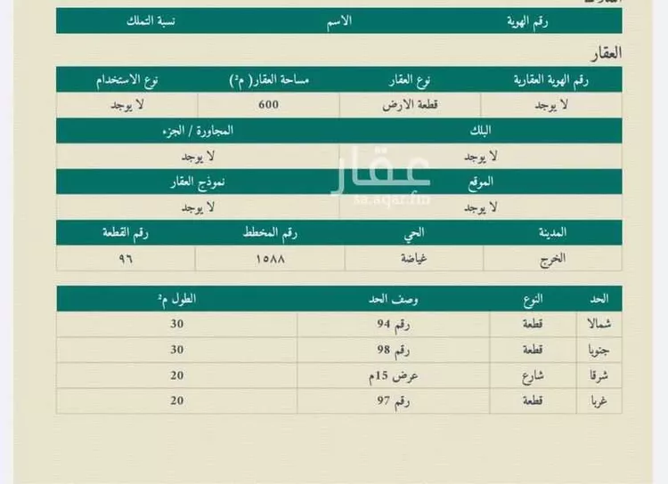 أرض للبيع في شارع رضوان, حي غياضة, مدينة الخرج, منطقة الرياض