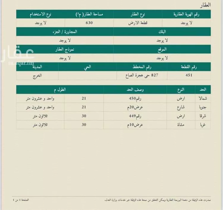 أرض للبيع في حي الواحة, مدينة الخرج, منطقة الرياض