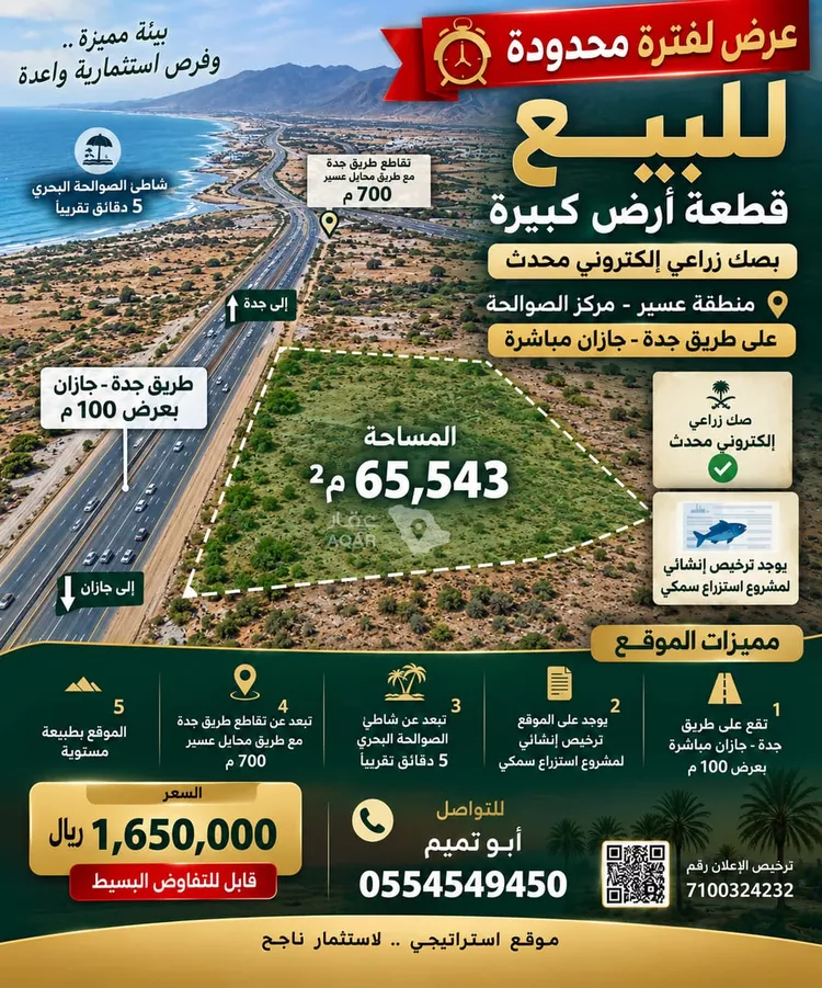 أرض للبيع في شارع سعيده الصوالحه 99, مدينة سعيده الصوالحه, منطقة عسير