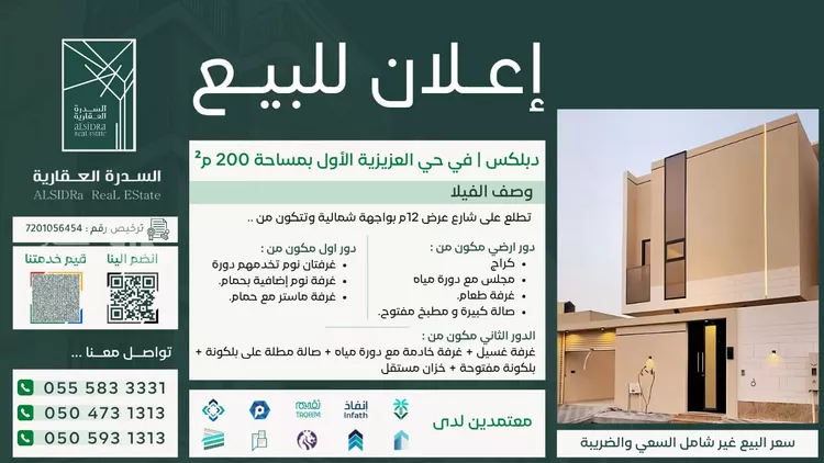 فيلا للبيع في شارع ابو منصور الخطيب, حي العزيزية الأول, مدينة الاحساء, المنطقة الشرقية