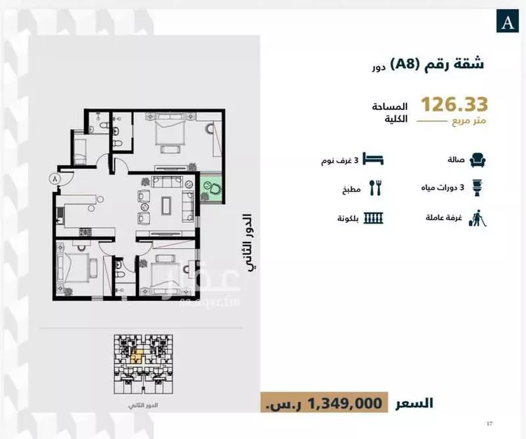 شقة للبيع في شارع الفرعة, حي الياسمين, مدينة الرياض, منطقة الرياض صورة 2