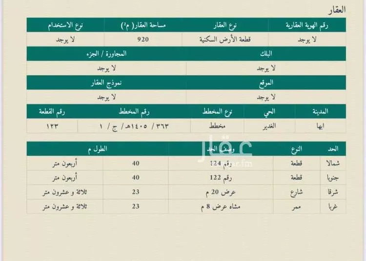 أرض للبيع في شارع اسماء بنت عميس ، حي المحالة ، المحالة ، منطقة عسير صورة 2