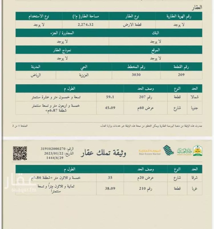أرض للبيع في شارع عرفات الفرعي, حي العزيزية, مدينة الرياض, منطقة الرياض صورة 2