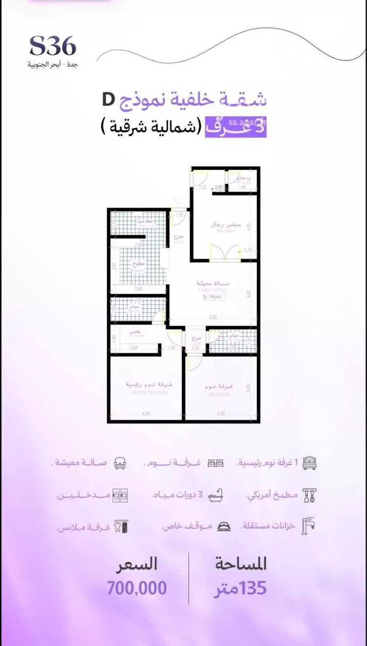 شقة للبيع في شارع العليا, حي أبحر الجنوبية, مدينة جدة, منطقة مكة المكرمة 8