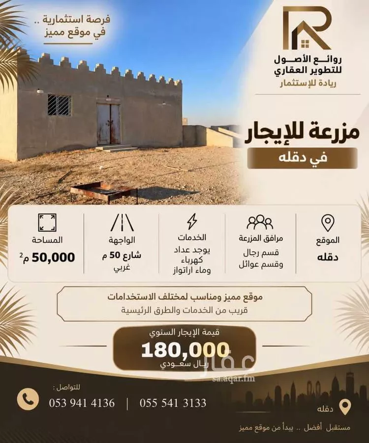 Farm for rent in Thadiq Ad Deerah Al Kadimah