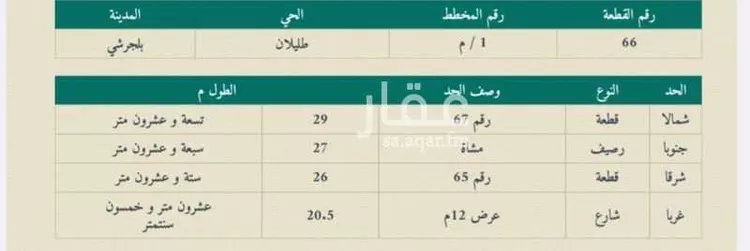 أرض للبيع في شارع 8238388, حي السلام, مدينة بلجرشى, منطقة الباحة صورة 2