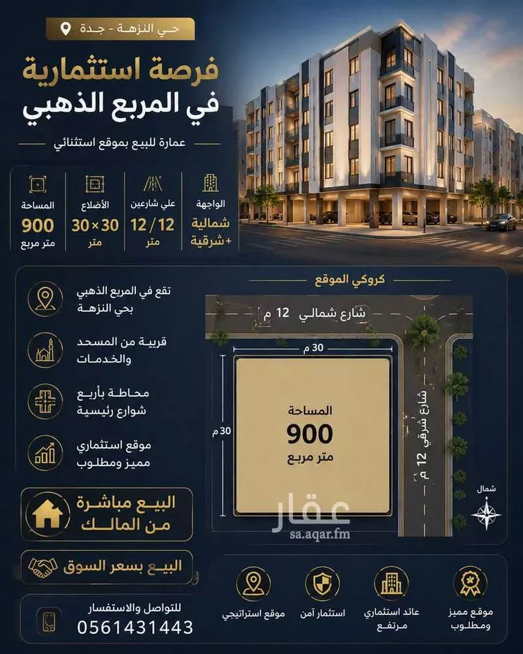 عمارة للبيع في شارع عدي بن بداء, حي النزهة, مدينة جدة, منطقة مكة المكرمة