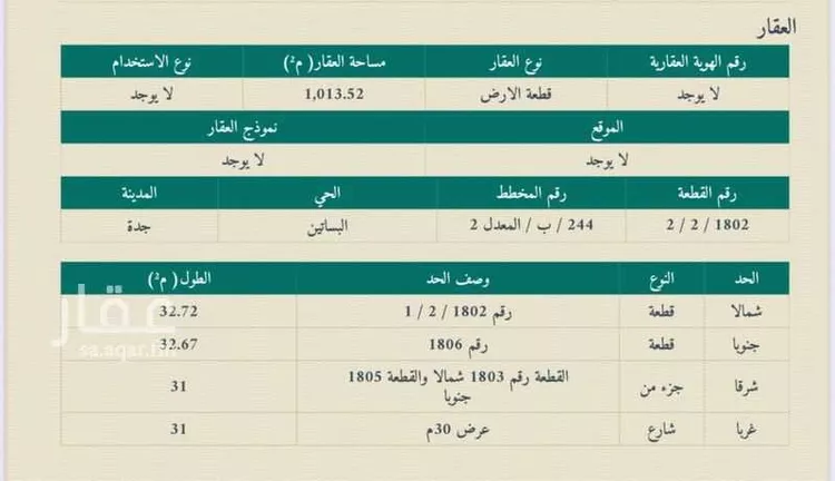 أرض للبيع في شارع 5002003, حي البساتين, مدينة جدة, منطقة مكة المكرمة صورة 4