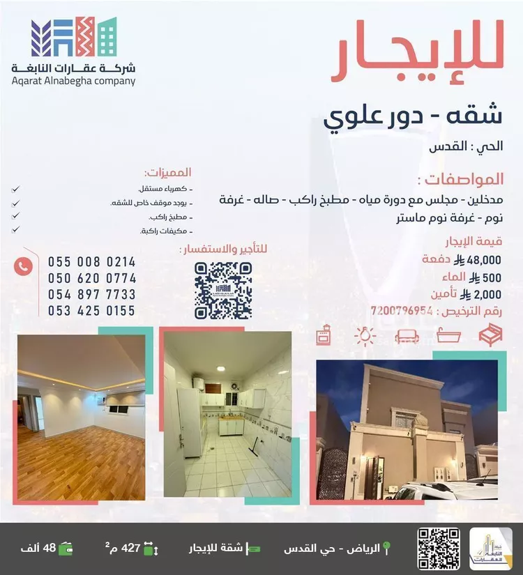 شقة للإيجار في شارع بئر عروة, حي القدس, مدينة الرياض, منطقة الرياض